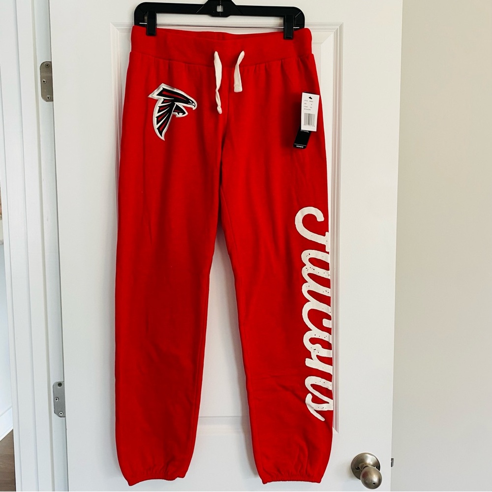 NWT! Atlanta Falcons Red Sweatpants with Side Script - Ladies Size M Medium